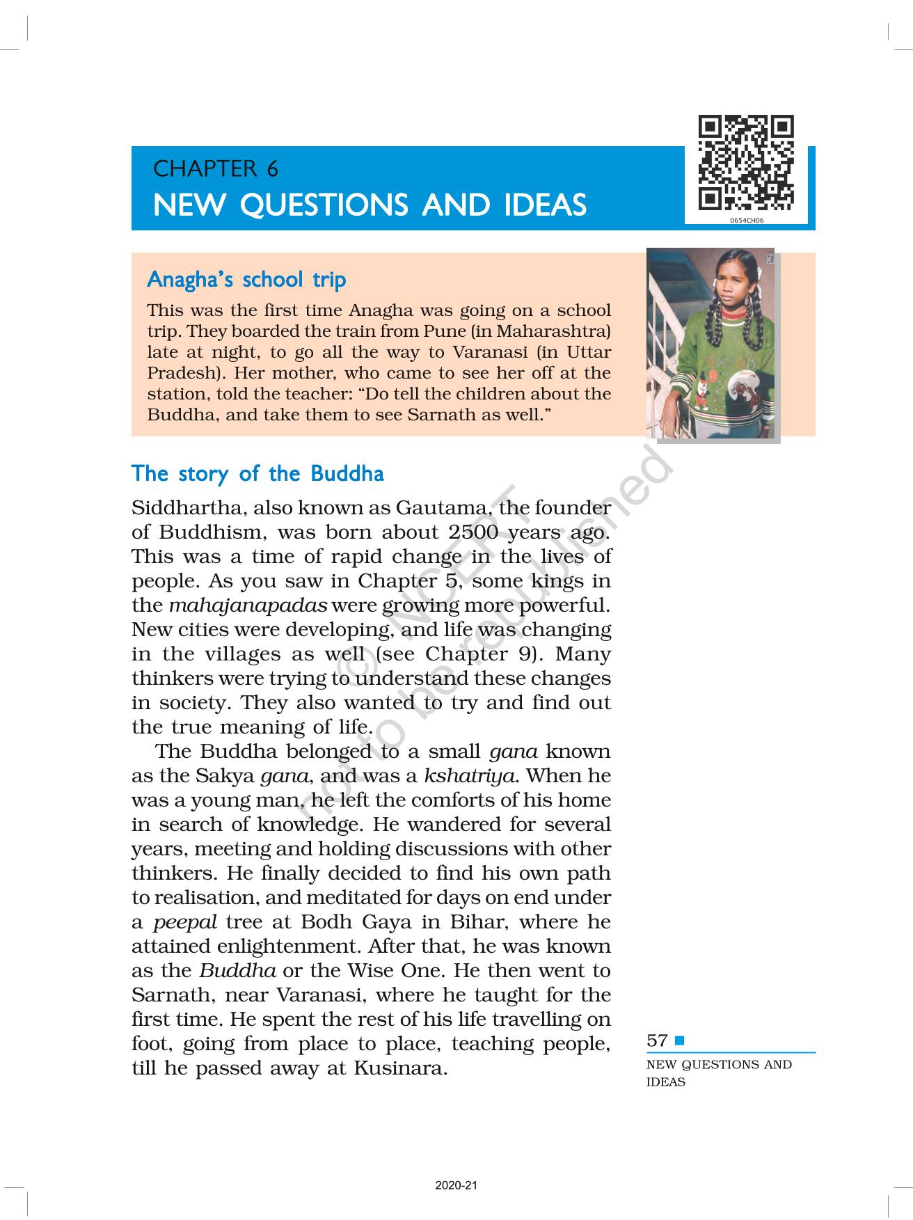 New Questions And Ideas - NCERT Book Of Class 6 History Our Pasts I